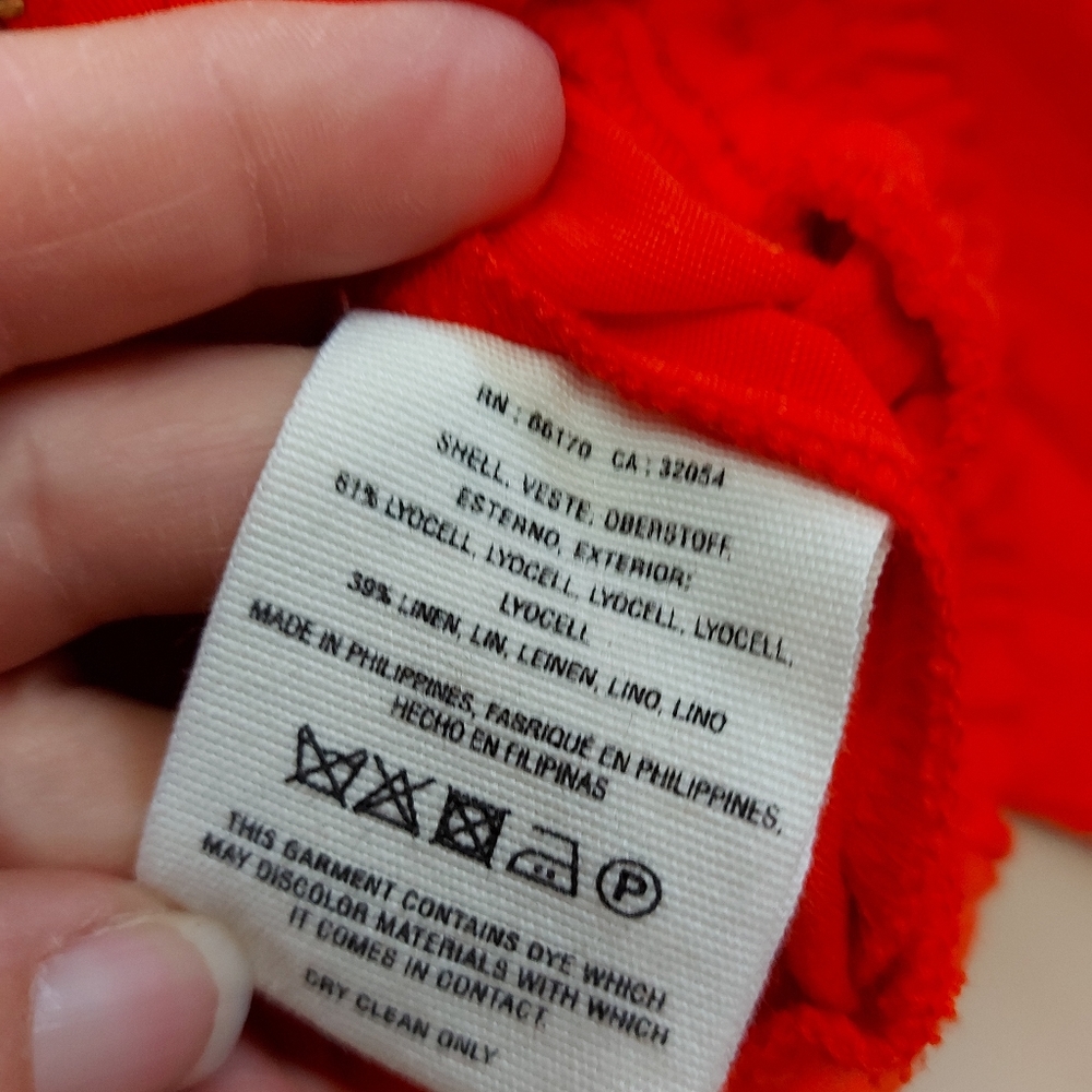 ANTHROPOLOGIE Cartonnier  Jacquard Eisenhower Jacket Size XXS Orange - Picture 11 of 12